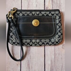Coach Black and Gray Wristlet GUC